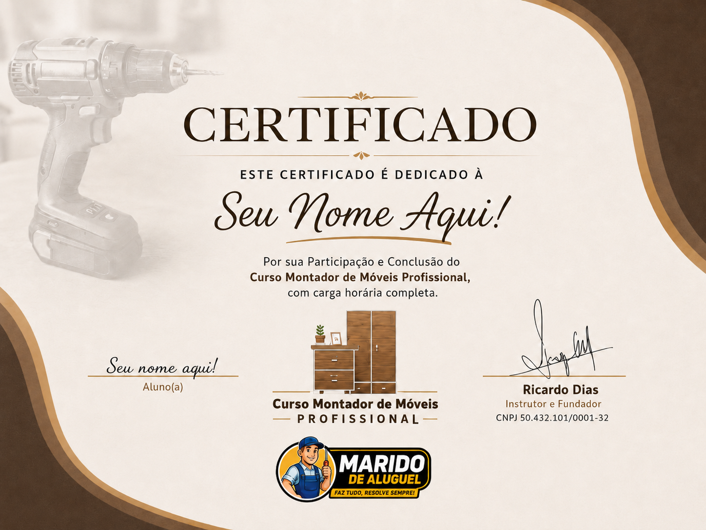 Certificado de Conclusão de Montador de Móveis